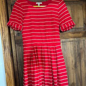 Anthropologie Bordeaux Red Dress - Size Small